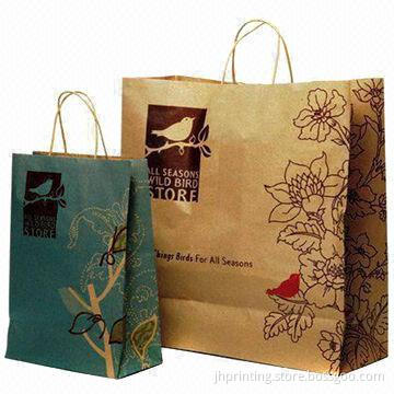 Eco-friendly Paper Shopping Bags, Customized Sizes and Printing Ways are Accepted